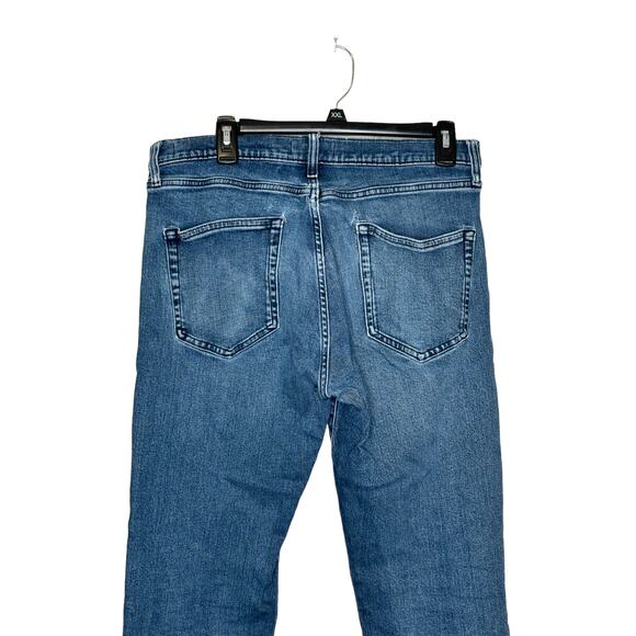 Good Threads Men's Jeans Straight Mid-Rise 5-Pocket Medium Wash Denim Blue 33 - Picture 9 of 11